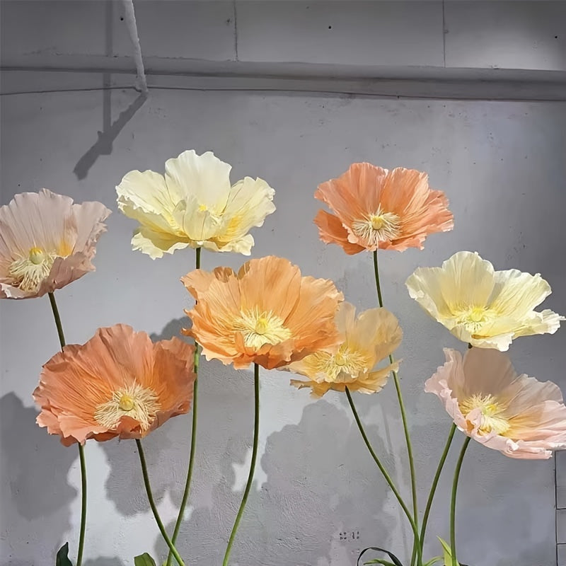 Super-large Paper Poppy Flowers 1pc Super-large Artificial Poppy Flowers - Fell To The Ground Decoration for Shopping Mall, Wedding Scene - Paper Art Flowers