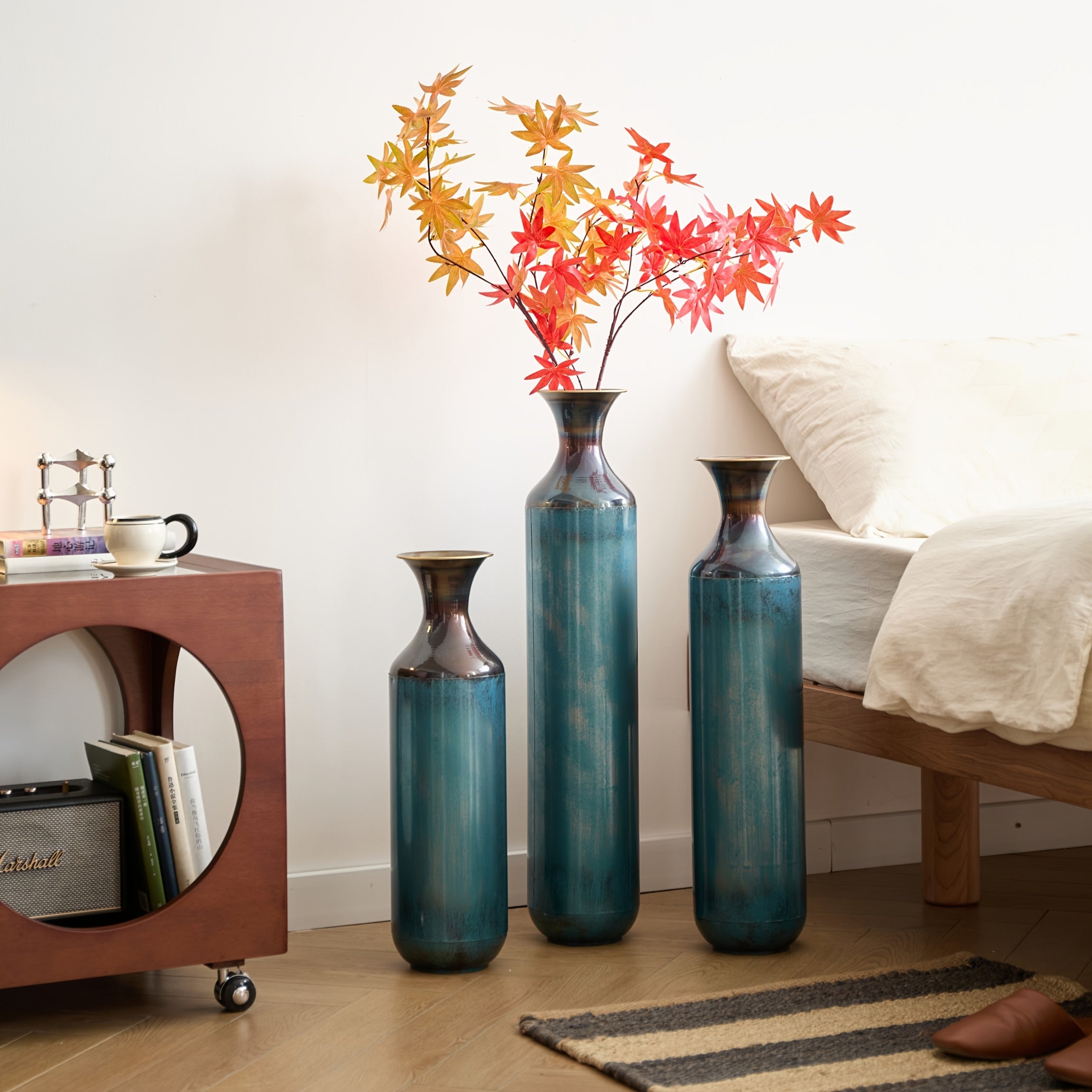 3pcs Set Of Gorgeous Metal Decorative Vases, Various Exquisite Patterned Vases, Home Decoration Flower Pots, Indoor Art Floor Decorations, Flower Arrangement, Fake Flowers, Reed Art, Housewarming Weddings, Mother'S Day Birthdays, Holiday Gifts