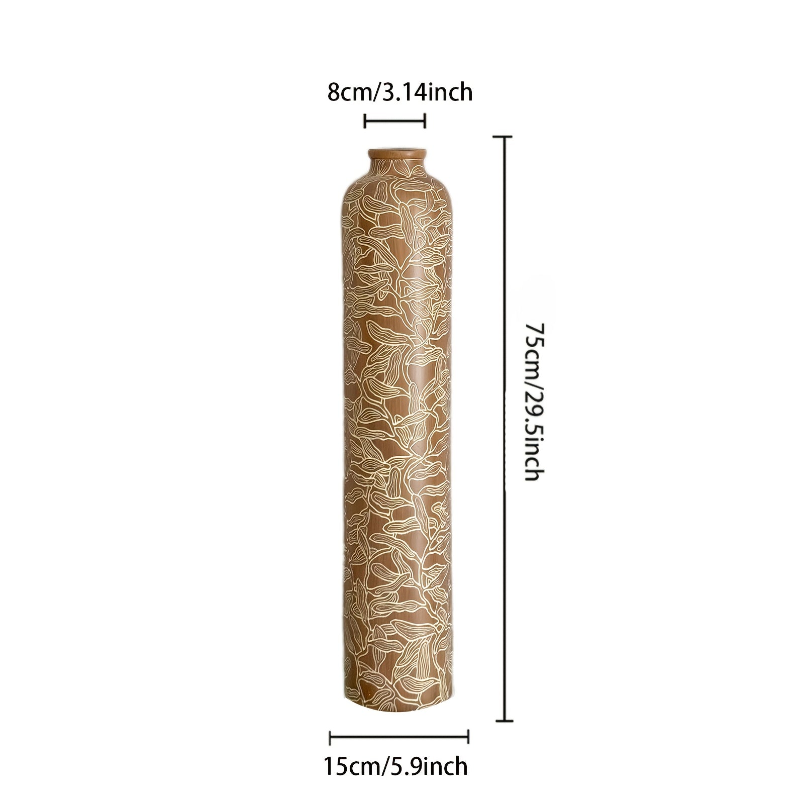 One Piece of a 29-Inch Tall Large Resin Floor Vase, Featuring Modern Simplicity for Home Decoration. Ideal for Living Rooms, Bedrooms, Kitchens, Weddings, Centerpieces, And As New Year Gifts for Loved Ones Or Housewarming Presents.