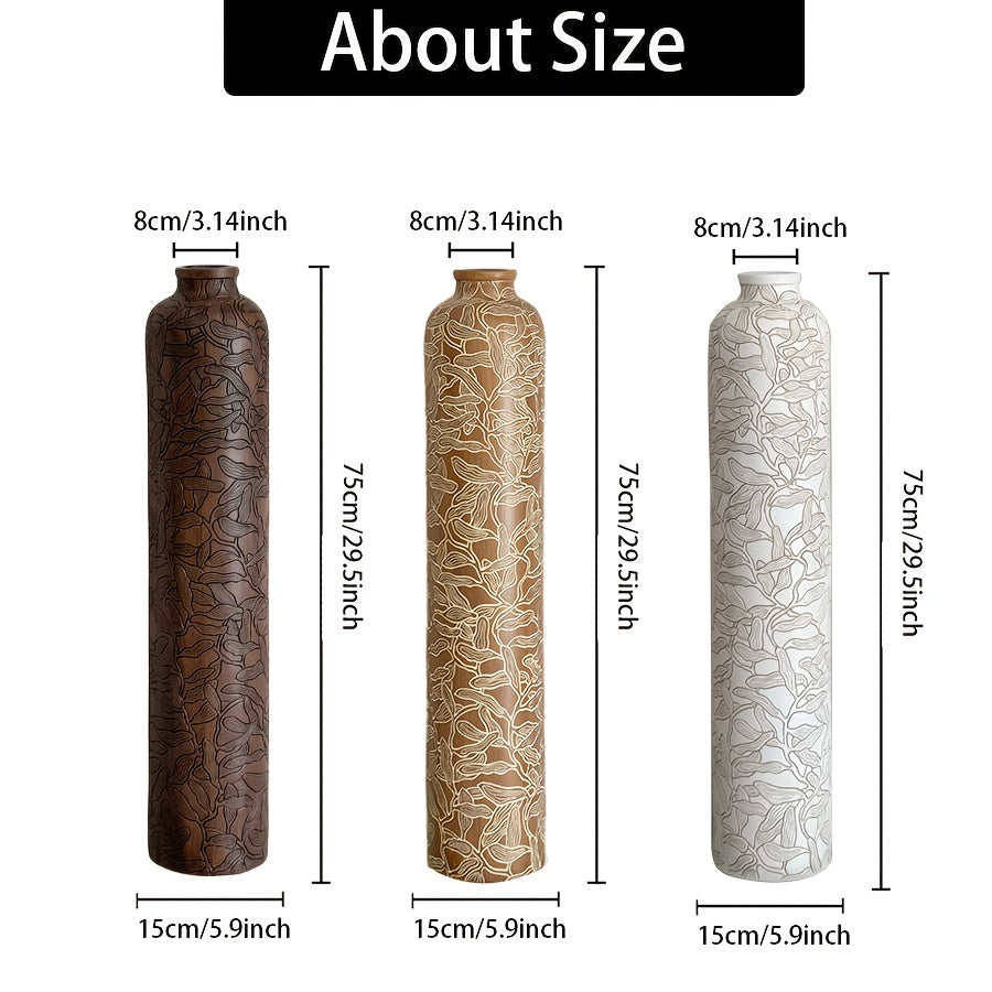 One Piece of a 29-Inch Tall Large Resin Floor Vase, Featuring Modern Simplicity for Home Decoration. Ideal for Living Rooms, Bedrooms, Kitchens, Weddings, Centerpieces, And As New Year Gifts for Loved Ones Or Housewarming Presents.