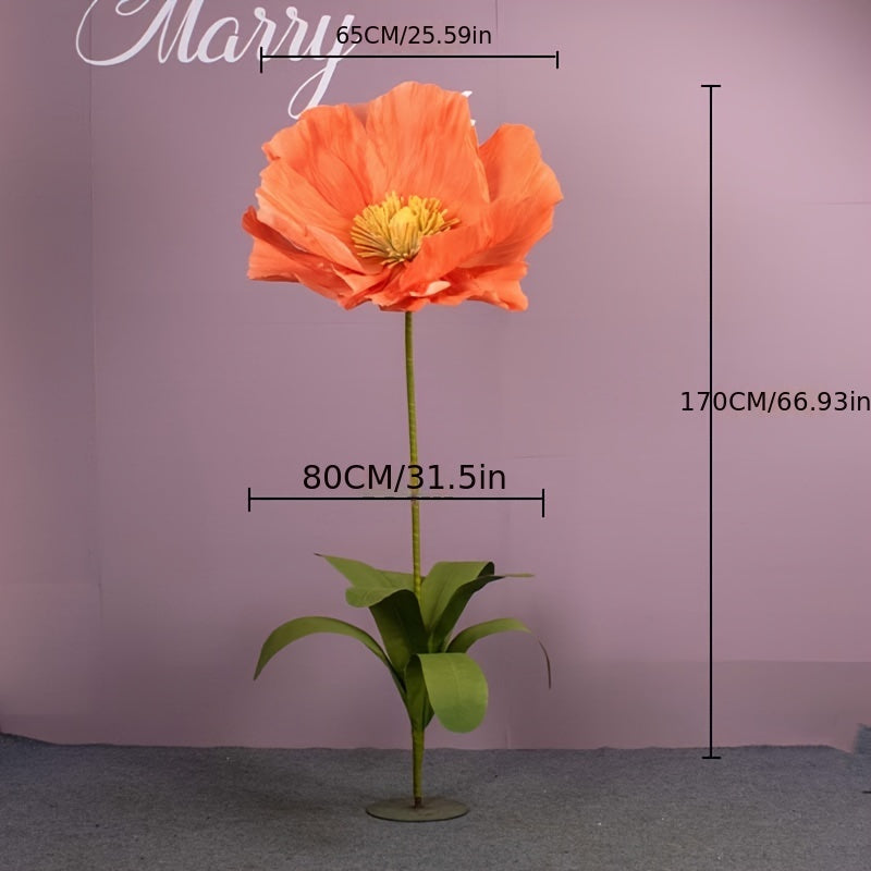 Super-large Paper Poppy Flowers 1pc Super-large Artificial Poppy Flowers - Fell To The Ground Decoration for Shopping Mall, Wedding Scene - Paper Art Flowers