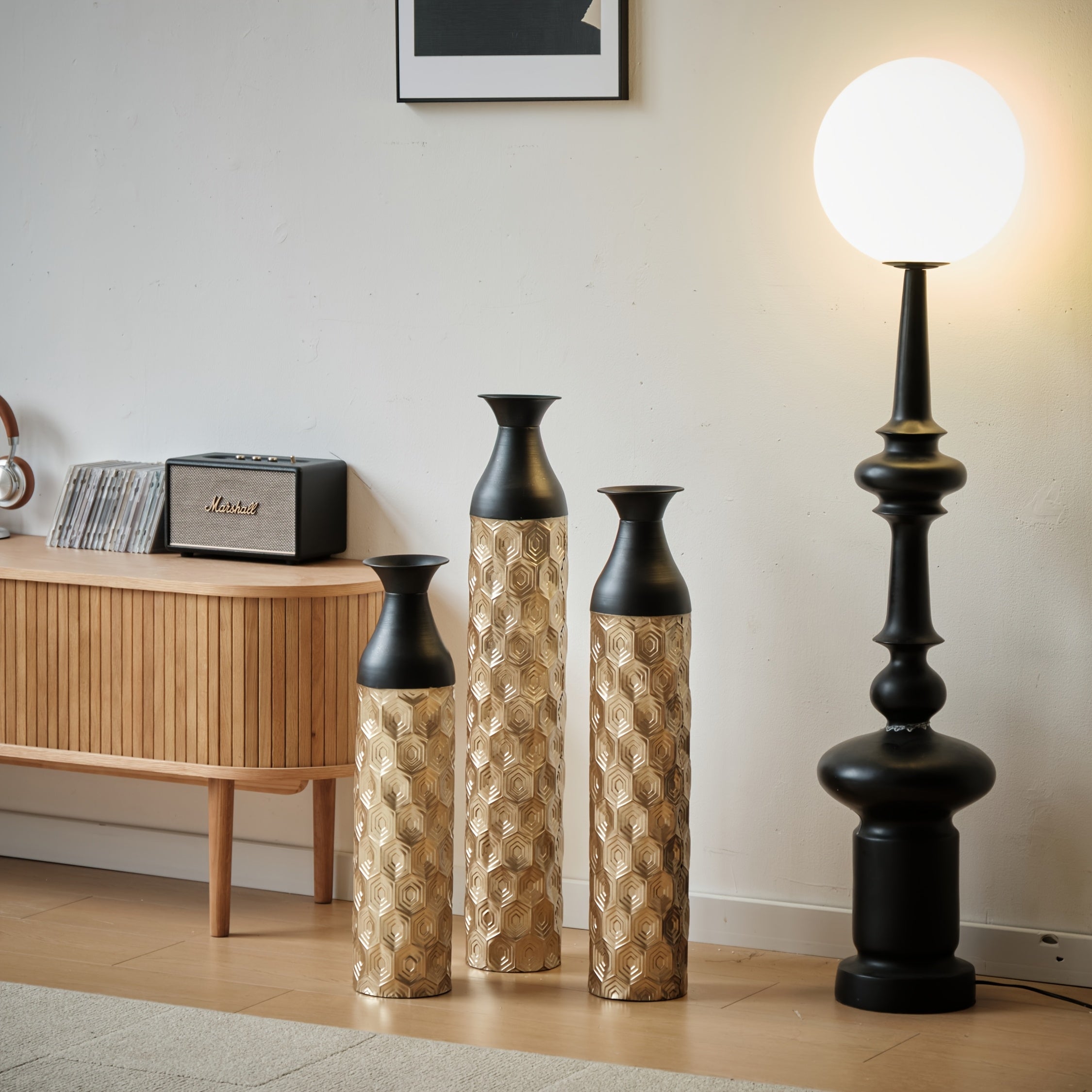 3pcs Set Of Gorgeous Metal Decorative Vases, Various Exquisite Patterned Vases, Home Decoration Flower Pots, Indoor Art Floor Decorations, Flower Arrangement, Fake Flowers, Reed Art, Housewarming Weddings, Mother'S Day Birthdays, Holiday Gifts