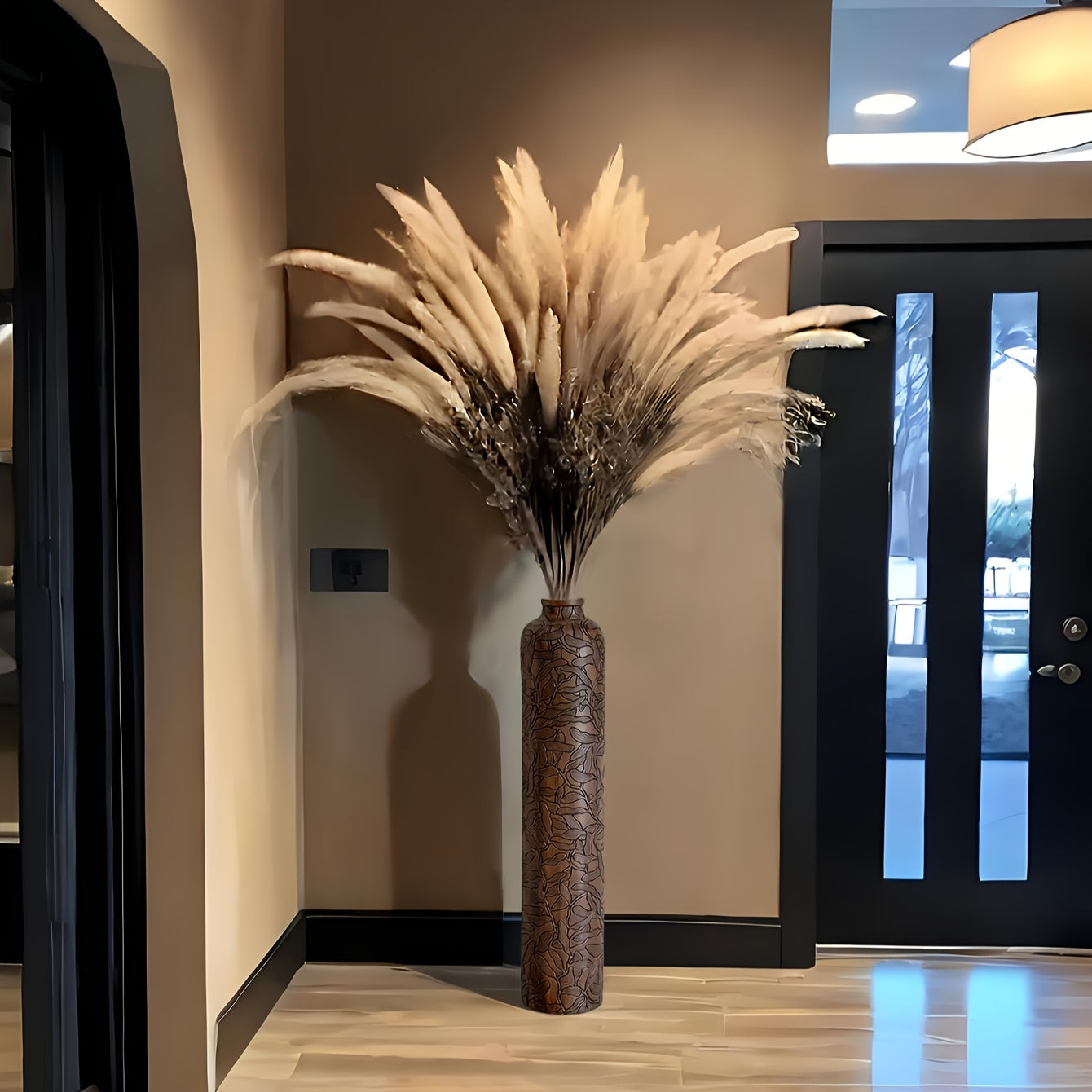 One Piece of a 29-Inch Tall Large Resin Floor Vase, Featuring Modern Simplicity for Home Decoration. Ideal for Living Rooms, Bedrooms, Kitchens, Weddings, Centerpieces, And As New Year Gifts for Loved Ones Or Housewarming Presents.